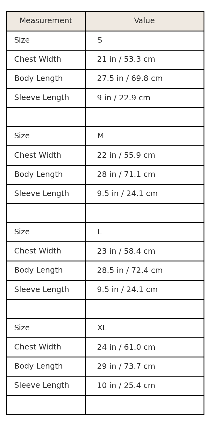 Size guide